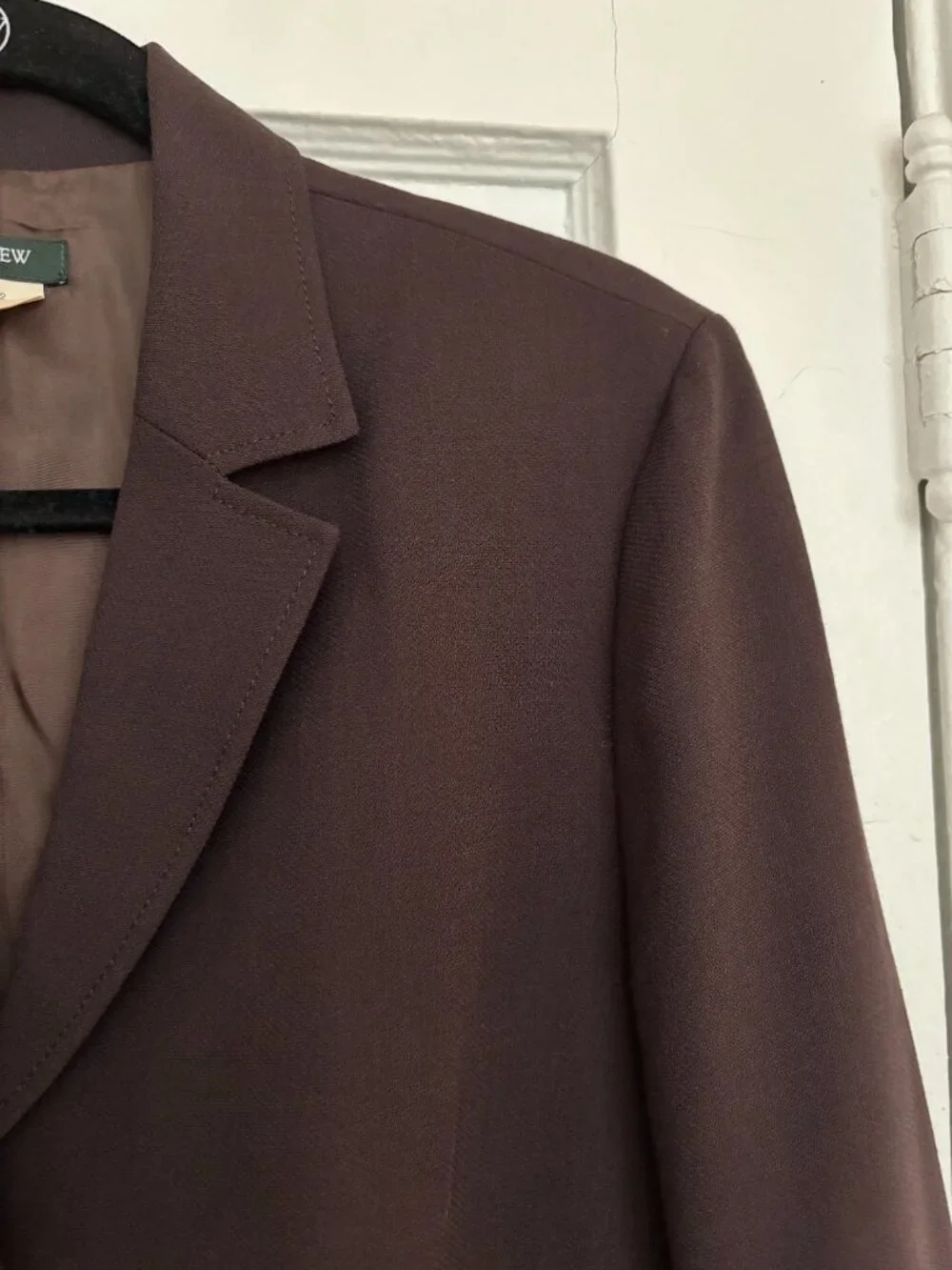J.Crew 100% Wool Tailored Blazer Jacket Brown Single-Breasted Size 12 Tall